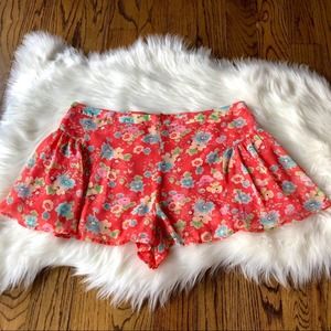 Free People Floral Flowy Boho Ruffle Shorts 10